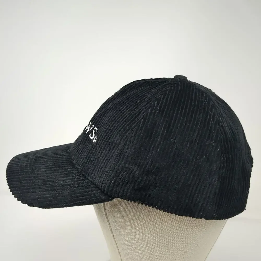 Wallows Black OS Baseball Cap Corduroy Slideback Smiley Face Band Merch Hat